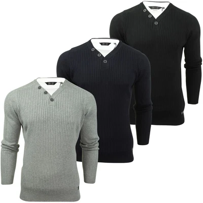 £9.99 • Buy Mens Dissident Ribbed Jumper With Mock T Shirt