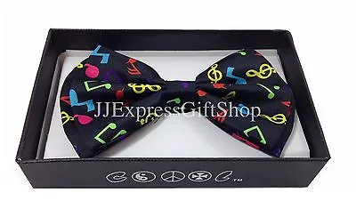 NEW Rainbow Music Note Tuxedo Classic Clip-On BowTie Neckwear Adjustable Bow Tie • $7.99