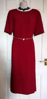 New Horst Basler Retro 50s Style Belted Shift Dress Sz 14  • £25