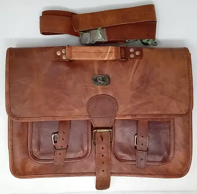 Cuero DHK 18 Inch Vintage Handmade Leather Travel Messenger Bag FREE SHIPPING • $55