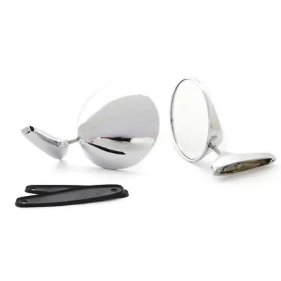 Alfa Romeo 105 Series Spider Chrome Round Style Stainless Door Mirror Pair NEW • $204.20