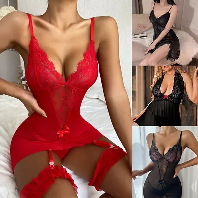 Ladies Sexy Lingerie Lace Babydoll Underwear Breathable Honeymoon Valentine Gift • £5.26