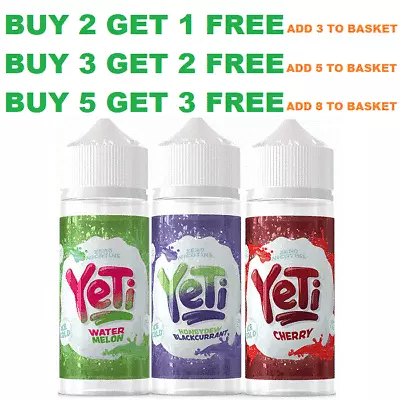 YETI E-Liquid 100ML Vape Juice 70VG 30PG Fruity Ice Cold Series 0mg/ml Ejuice-UK • £10.80