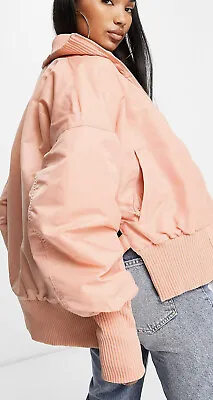 $70 • Buy Adidas Originals Peach Rib Bomber Jacket - Size 12 - Hardly Worn