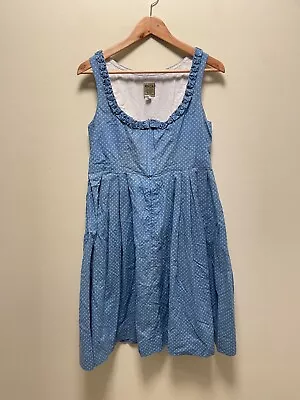 Vintage Trachten Palinger Womens Dirndl Dress EU 42 US Large Blue Floral Ruffle • $53.89