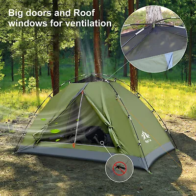 Folding 2 Men Family Portable Outdoor Waterproof Tent Camping Hiking With Bag US • $59.99