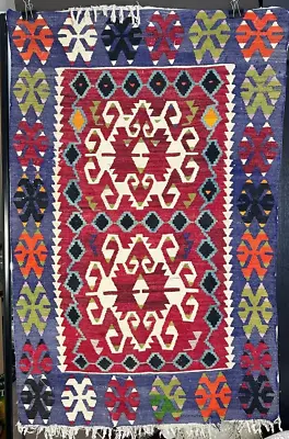 Old Turkish Kilim Rug …beautiful Collection And Display Piece • $220