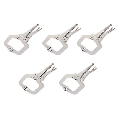 11'' 5Pcs C-Clamp Locking Vise Grip Pliers W/ Swivel Jaw Pad Welding Hand Tool • $29.60