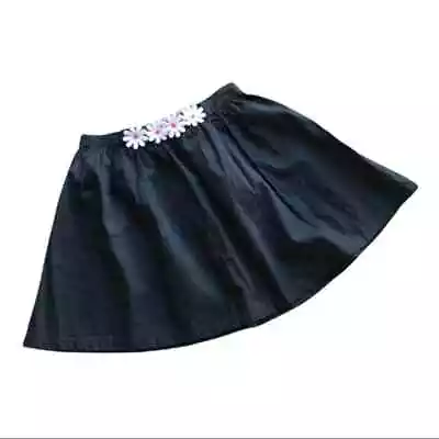 Gymboree Girls Skirt Size 10 Daisy Park Black Poplin Trim Skater Cotton NEW • $20