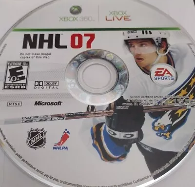 NHL 07 (Microsoft Xbox 360 Disc Only 2006) • $3.40