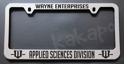 Wayne Enterprises Applied Sciences Division Batman Chrome License Plate Frame • $14.99