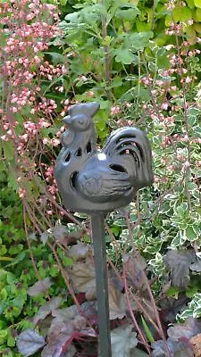 £19.99 • Buy Black Cast Iron Cut-Out Chicken Candle Lantern Tea Light Holder On Spike