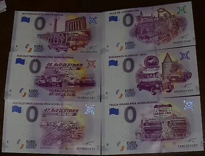 0 Euro Souvenir Banknotes - 6 Pieces Bargain! Grand - Prix • £26.93