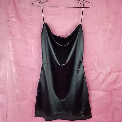 Zaful Little Black Dress Satin Stretch Minidress Size XL New Sexy Sissy • $24