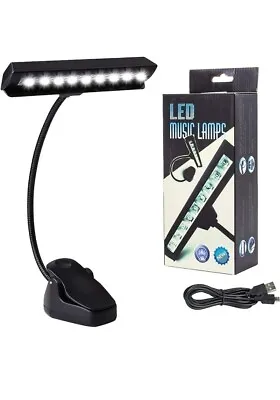 Music Stand Light Clip On Piano Lights Gooseneck LED Musician Rechargeable  • $29.45