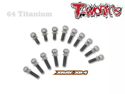 T-Work's 64 Titanium 4.9mm Ball End Set For 1/10 Xray XB4 Remote Control Car • $63.36