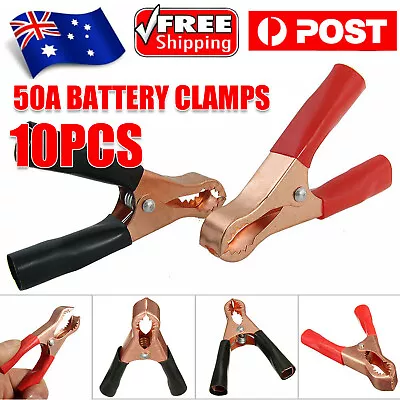 10x50A Red Black Metal Car Battery Clip Crocodile Alligator Test Terminal Clamp  • $8.39