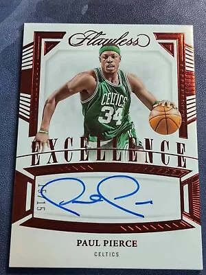 2022-23 Panini Flawless Ruby Excellence Auto Paul Pierce #15/15 Celtics • $0.99