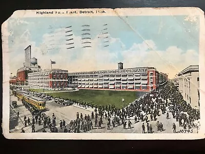 Vintage Postcard 1925 Highland Park Plant Detroit Michigan • $3.49