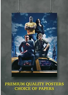 Marvel The Defenders Cast Large Poster Art Print A0 A1 A2 A3 A4 Max • £5.15