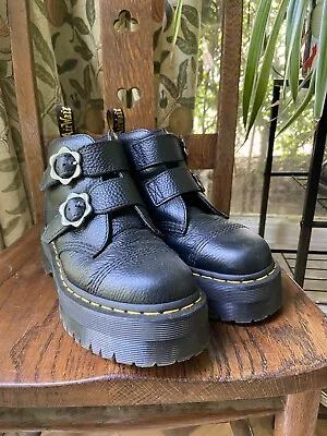 £50 • Buy Dr. Martens Devon Flower Buckle Platform Boots - Size 6