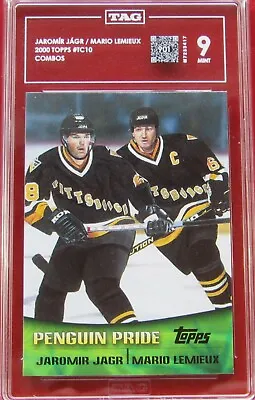 2000 Topps #TC-10 Jaromir Jagr/Mario Lemieux--Combos--TAG-9 • $100