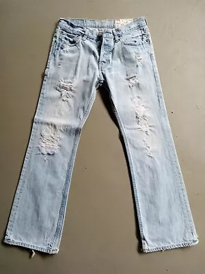 Mens Hollister Button Fly Jeans Destroyed 32x30 • $5.50