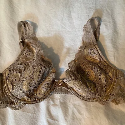 Victoria’s Secret Taupe Lace Lined Demi Bra 34C Underwire • $10.99