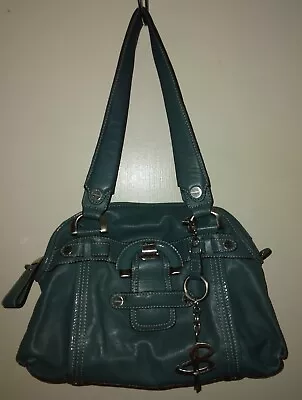 B. Makowsky Bluegreen Luxury Leather/Brushed Nickel Hardware Satchel BEAUTIFUL  • $55