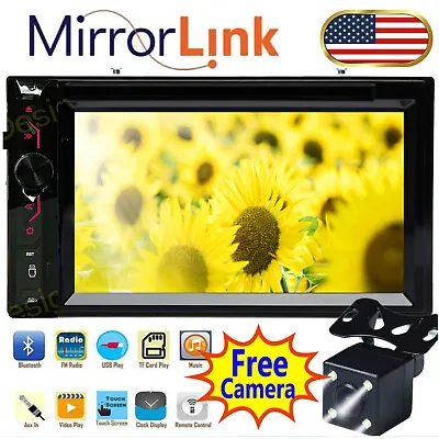 $112.61 • Buy 2Din Car Stereo Radio CD DVD Player BT Mirror Link For GPS With Rear Camera