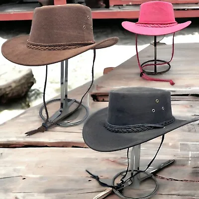 Australian Style Cowboy Hat Light Weight Foldable Men & Women Low Price Travel • £14.99