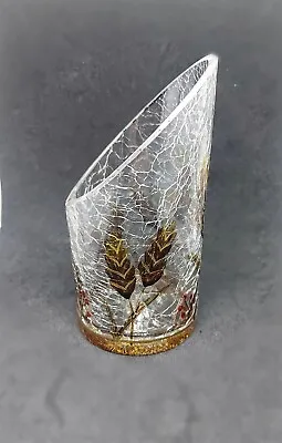 Yankee Candle Crackle Glass Wheat & Berries Votive T/L Candle Holder 12.5cm H • £11