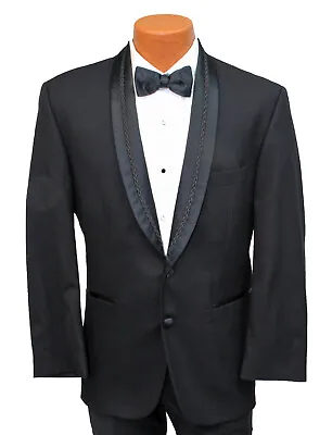 $9.99 • Buy Boys Black Tuxedo Jacket With Satin Shawl Lapels Ring Bearer Quinceañera Size 7