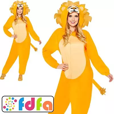 Amscan Lion All In One Jumpsuit Adults Mens Ladies Fancy Dress Costume • £26.19