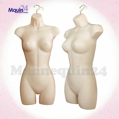 One Female Torso Dress Body Form Mannequin - Flesh Women Hanging Display • $36.88