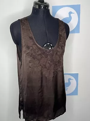 Zara Brown Camisole Top Size S Limited Edition Embroidered Lace  6895 254 • $44.20