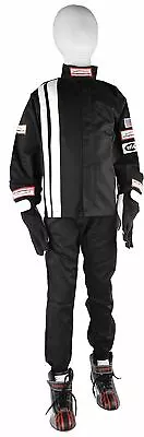 Jr Fire Suit Race Suit 2 Piece Jacket & Pants Sfi 3.2a/1 Black Size Kids 6 • $104.99