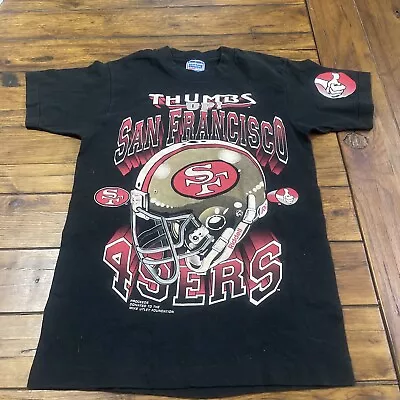 Vintage Single Stitch San Francisco 49ers T-shirt Thumbs Up Mike Utley 1991 • $15