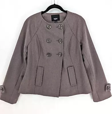 Mossimo Women's Medium Taupe Brown Wool Blend Short Winter Coat • $30