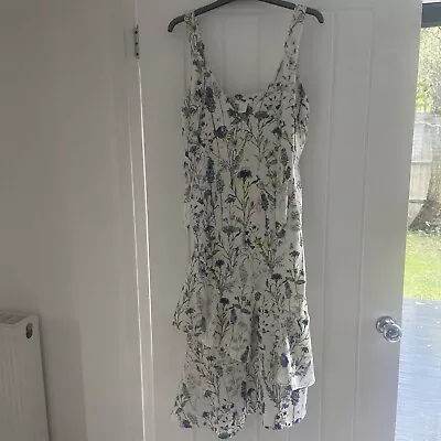 H&M Wild Flower White MIDI Dress Size Eu 36 • £7