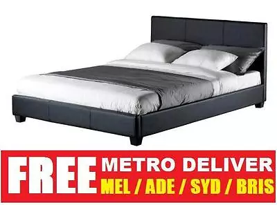 $199 • Buy Prada King Single Double Queen King Size Black Brown White Pu Leather Bed Frame