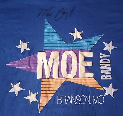 Moe Bandy Autographed Branson MO Mens Blue T-Shirt Size XL • $14.95