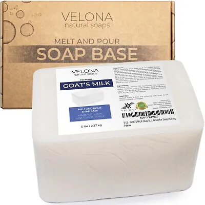 5 LB - GOATS MILK Soap Base By Velona | SLS/SLES Free | Melt And Pour • $28.95