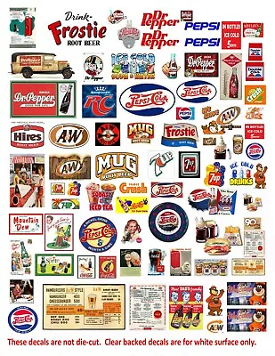 1: 24 1:18 Soft Drink Soda Pop Decals For Diecast & Model Cars & Dioramas • $10.50