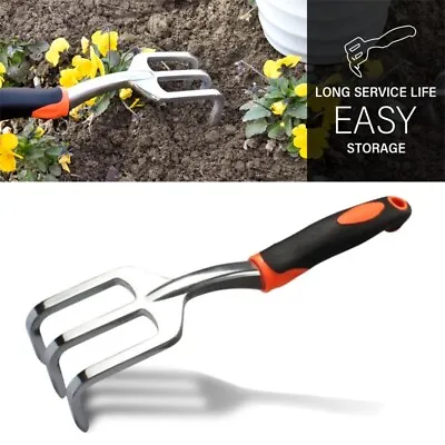 Garden Hand Cultivator Mini Rake Hand Tiller For Loosening Soil Weeding Digging • £6.48