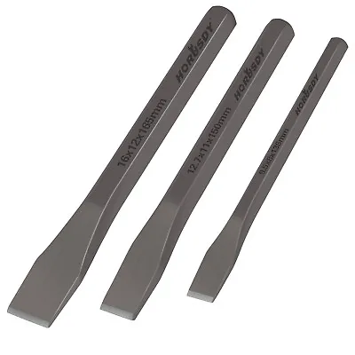 3-Piece Heavy Duty Cold Chisels Set 3/8  1/2  5/8  6.5 Inch Long Center Punch • $10.39