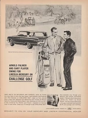 1963 Lincoln Mercury Challenge Golf Vintage Print Ad Arnold Palmer Gary Player • $11.99