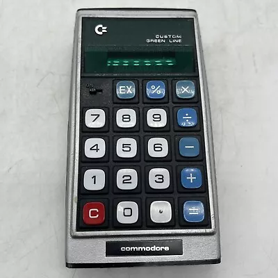 Vintage Commodore GL-986R Calculator Electronic Solid State Green Line W/ Case • $24.99