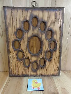 School Years Picture Frame K-12 Wood Grain Oval Slots Retro Mid Century 17 X14  • $15