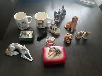 13 Vtg Asst Miniature Dog Figurines Porcelain Ceramic Collectibles • $20
